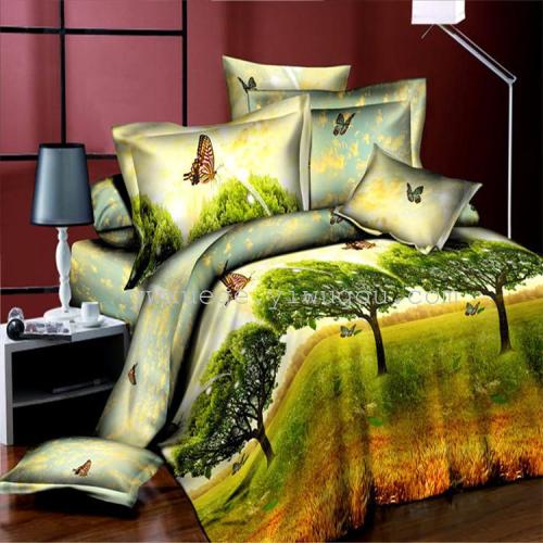 polyester cotton bedding kit export natural environmental protection active printing and dyeing factory direct sales --- streamer flying