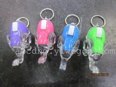 LED key chain Keychain/elephant/colorful light Keychain/factory outlets
