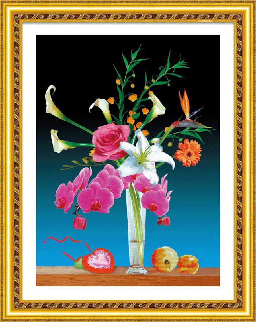 new embroidery wholesale handmade fabric cross stitch crafts flowers and fruits 5d0125