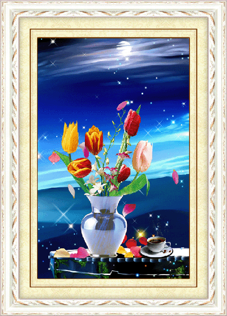 wholesale new diy cross stitch cloth arts and crafts material package night tulip 5d0153