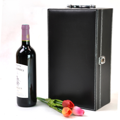 Creative red wine packaging gift box, high-end double red wine leather box, manufacturers directly for stock, large amount of free LOGO