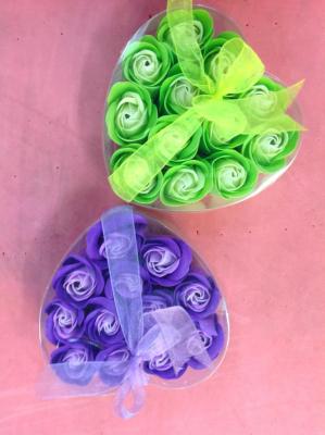 12. Colored soap flowers in PVC box
