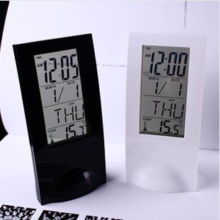 Creative Transparent LED clock Calendar clock snooze time Adjustable Simple vertical silent Alarm clock