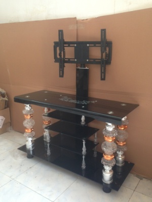 Glass LCD TV, swivel TV stand. s-161