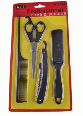 Salon 4 piece kit beauty set haircuts comb beauty salon tool cutting tip comb razor