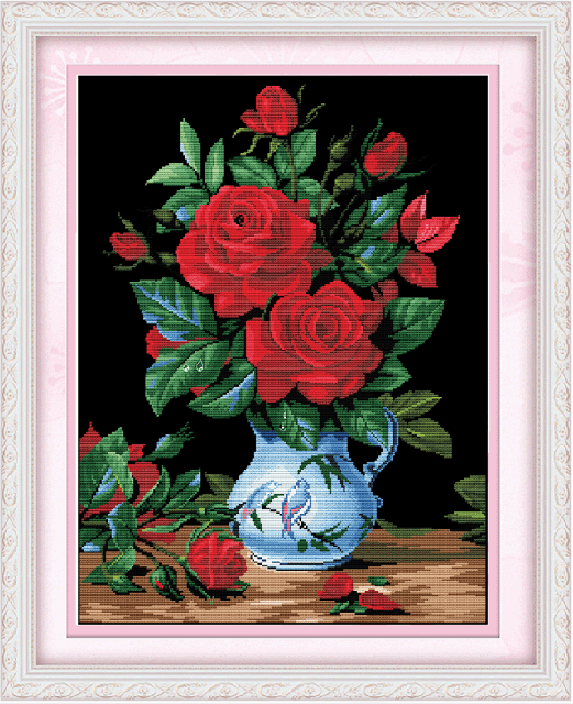 new cross stitch handmade embroidery crafts true rose 5d0215