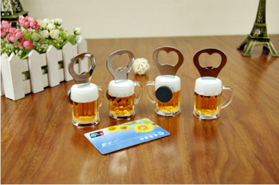 Artificial beer glass opener.