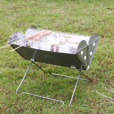 Outdoor portable barbecue grill mini home grill charcoal stainless steel grill folding