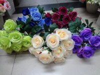 Twelve bunches of solid roses