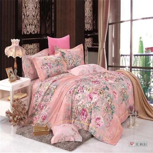 Four-Piece Bedding Set Four-Piece Cotton Active Printing 1.5 M 1.8 M Bed Fashion Personality Big Flower Factory Direct Sales --- Flower Rhyme （Jade）
