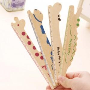 Korea cartoon cute stationery budding series of wooden ruler straight wooden ruler 15CM