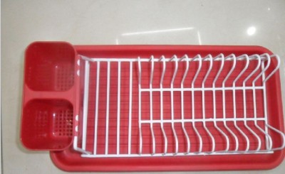 Disassemble and dry the plastic dish rack with plastic wire