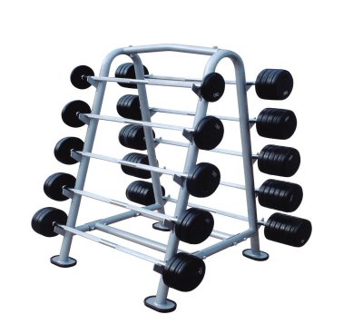 Double brand fixed barbell, Barbell rack