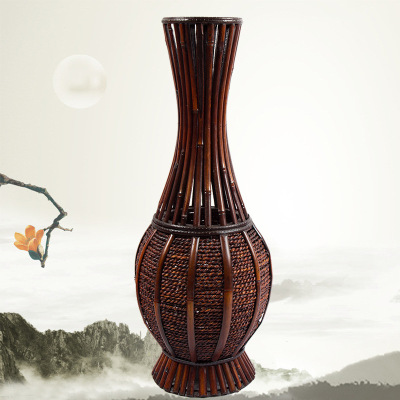 European style handmake bamboo/straw vase  