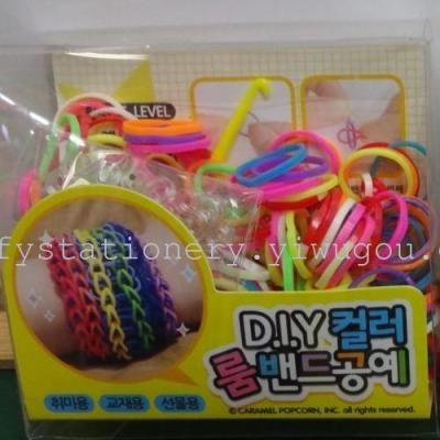 DIY puzzle self colored rubber bands rubber band bracelet factory direct Korea stationery