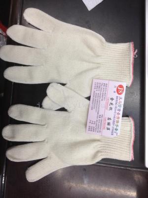 Manufacturer wholesale 10-needle bleached cotton gloves, 650 grams of labor gloves, cotton gloves, labor protection supplies.