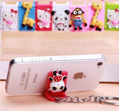New card phone supports small metal key chain key ring pendant aluminum mobile holder key chain