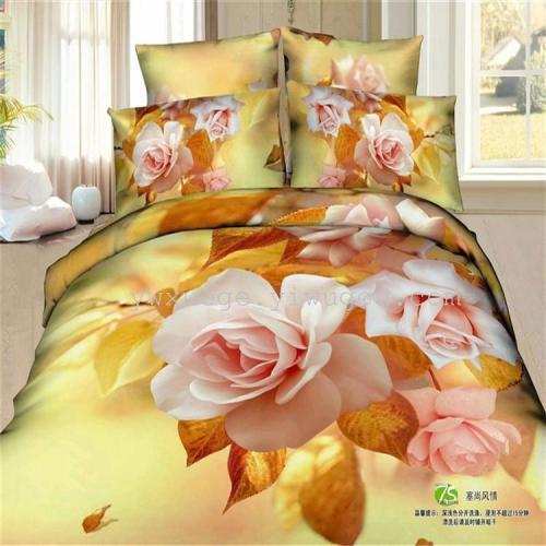 1.2*1.5*1.8 M Bed Suitable for Four-Piece Series Bed Sheet Four-Piece Wholesale and Retail Striped Control Snow Pigeon Home Textile