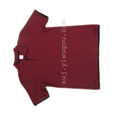 Men's double hem jujube red color mixed colors boutique cotton pique collar t-shirt