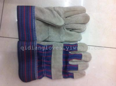 Welding Gloves suede cow split welding gloves multicolor Palm blue and red colored welding gloves