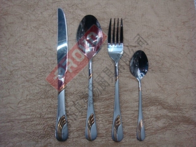 Stainless steel cutlery 2700A gold-plated stainless steel cutlery, knives, forks, spoons