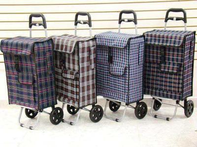 Shopping Cart Large Handbag Shopping Cart with Front Bag Plaid Large Handbag Printing Large Handbag