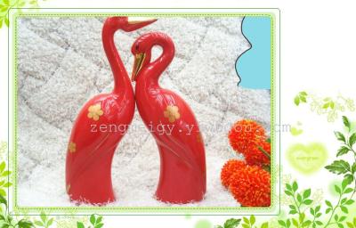 Cranes in new animal ornaments color glaze decoration the creative decorations home decoration crafts wholesale