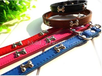 Pet-dog bones leather collar collar collar collar medium and large dog pet supplies