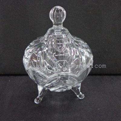 "Factory direct" glass fruit bowl of sugar bowl three-jaw material of high Crystal white color box package "sale"