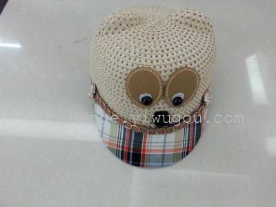 Hat straw hat child Hat Cap bear Hat