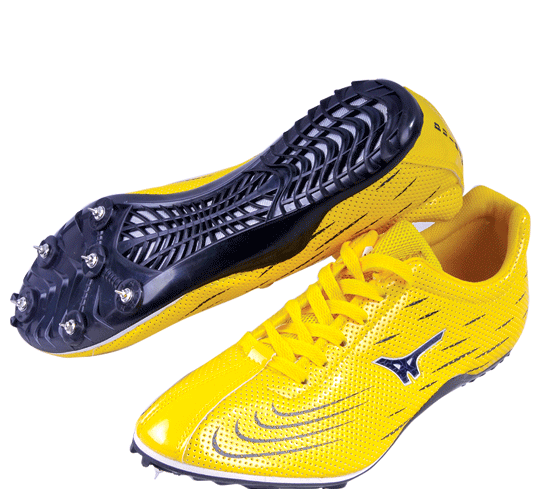 nail running shoes yellow