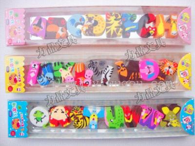 Korean creative stationery cartoon animals alphabet style erasers bars 8 pack animal alphabet rubber