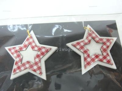 Factory direct Christmas Series pendant pentacle wooden fabric pendant