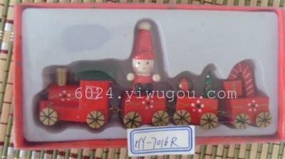 Factory direct series Christmas ornaments decorations wooden train ornaments
