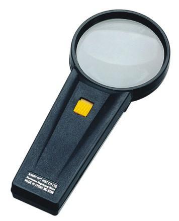 65mm handheld reading reading magnifying glass with light black