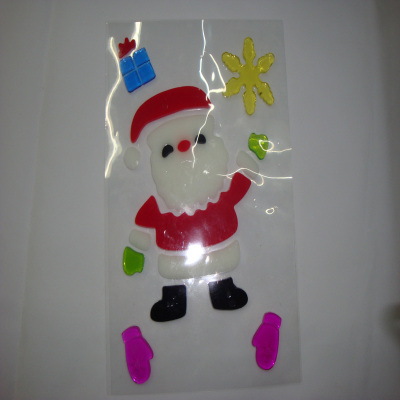 The supply of "Christmas" 15*25cm soft gel paste, TPR window stickers, fridge magnets, jelly stick, glass pastes