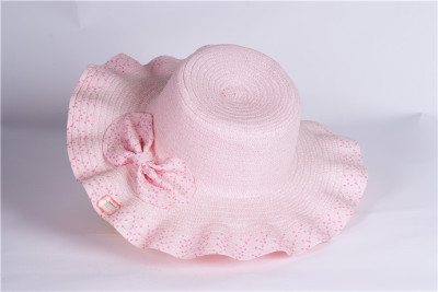 Rafi straw hats foldable summer beach Hat sun visor Hat ladies Double bow Hat
