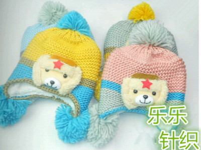 Hat children of new fund of 2014 autumn winters hat World Cup cartoon LeiFengXiong baby boy knitted cap