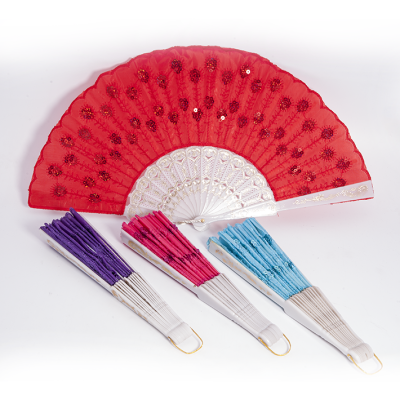 Embroidered sequin fan-fan, China children classic silk Mini fan