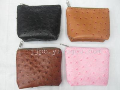 Factory outlets in 2014 the latest fashion ostrich production coin purse pattern PU material.