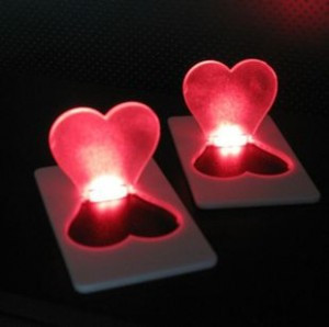 Js-7421 small night light heart-shaped light creative light card light advertising card light