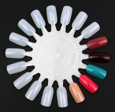 Nail art supplies wholesale oval transparent Nail Polish swatch color wheel display color chucks