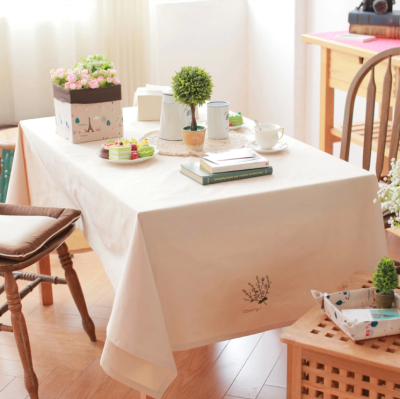 The New high - grade cotton idyllic embroidered tablecloth tea table cloth solid color rectangular tablecloth cloth cover towel