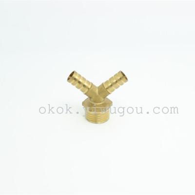 Brass true Y for gas hose one way male