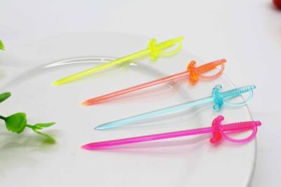 Knife shaped fruit fork disposable fruit fork cake fork plastic fork color fruit fork