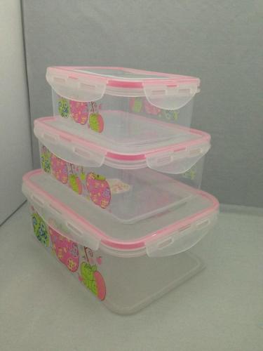 Three-Piece Crisper Set Household Fresh-Keeping Box Microwaveable 199-2830