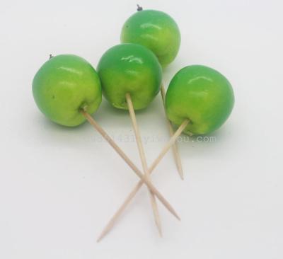 Green apple decoration toothpick party supplies fruit tip cake sign creative fruit tip