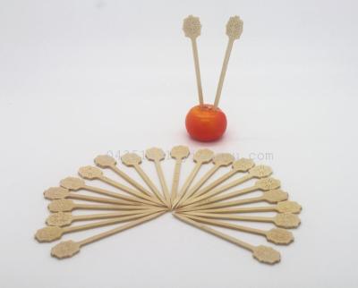 Creative wooden round toothpick fruit fork cake pick manufacturers direct sales