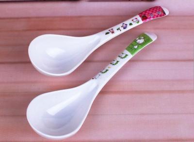 Miamine imitation tableware long handle printing spoon bowl spoon 2 yuan daily provisions