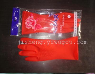 Seven short latex gloves